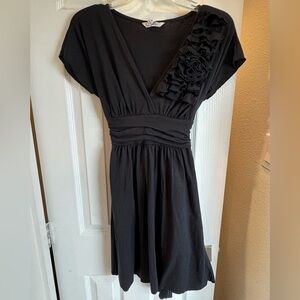 Speechless Rose Ruffled Black Dress